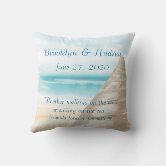 Coussins de mariage de Monogram Beach (Verso)
