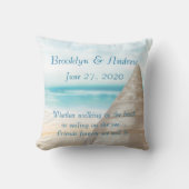 Coussins de mariage de Monogram Beach (Recto)