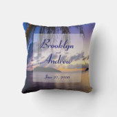 Coussins de mariage Monogrammed Purple Beach (Verso)