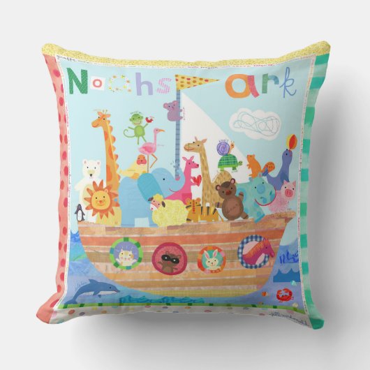 Coussins de Nursery - L'Arche de Noé (Recto)