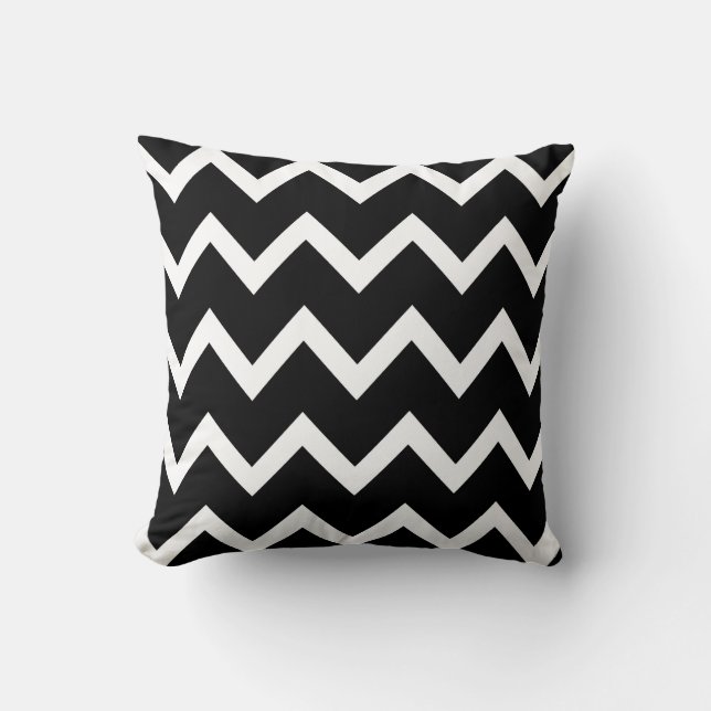 Coussins de zigzag avec Chevron noir et blanc (Recto)