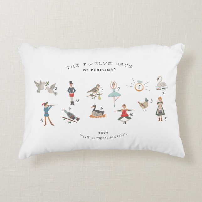 Coussins Décoratifs 12 Jours de Noël Keepsaké personnalisé (Devant)