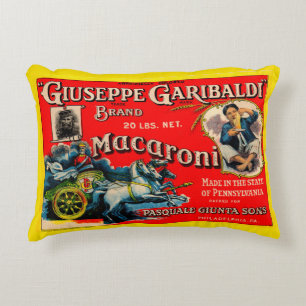 Coussins Décoratifs 1920 Giuseppe Garibaldi macaroni étiquette