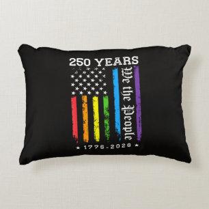 Coussins Décoratifs 250 Ans de Drapeau de Fierté LGBT Américain 250e A