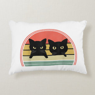 Coussins Décoratifs 2 Chats noirs Pékin Vintage Retro Chat Animal Love