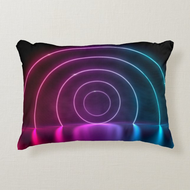 Coussins Décoratifs 3d ing of ultraviolet circle portal glowing lines  (Devant)