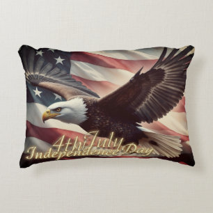 Coussins Décoratifs 4 juillet aigle avec drapeau américain