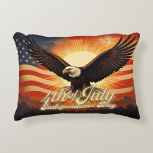 Coussins Décoratifs 4 juillet – Hommage majestueux à l'aigle et aux fe
