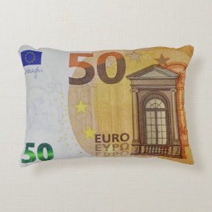 Coussins Décoratifs 50€ cinquantes EUROs note bancaire