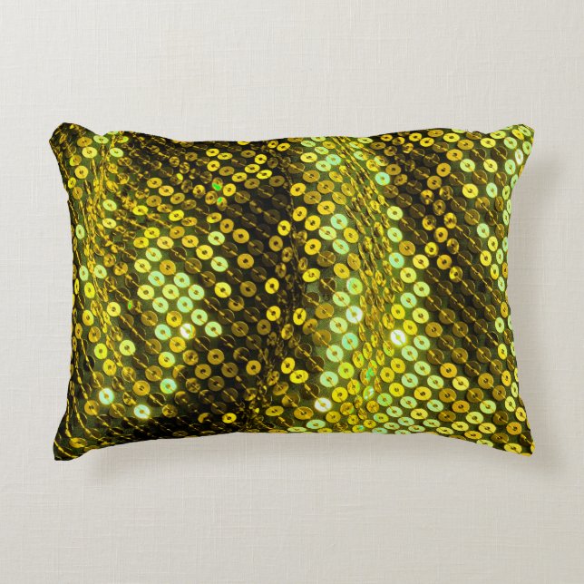 Coussins Décoratifs 80s style sequined textile closeup. (Devant)