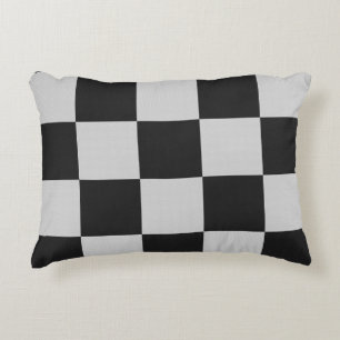 Coussins Décoratifs À damiers Carrés noirs et blancs ou COULEUR PERS