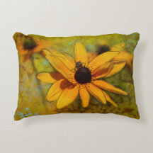 Abeille sur une fleur conique en art multimédia