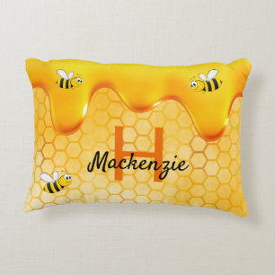 Coussins Décoratifs abeilles miel nom goutte à goutte