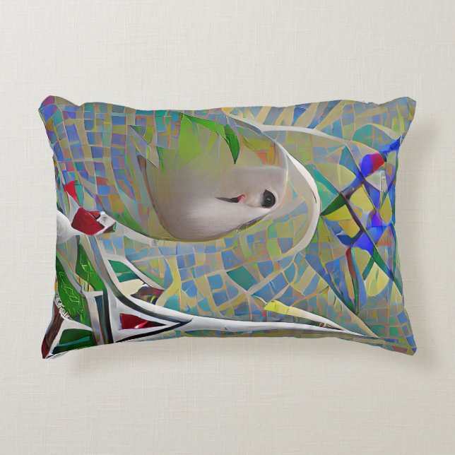 Coussins Décoratifs Abstraction - deux oiseaux volant au-dessus d'une  (Devant)