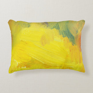 Coussins Décoratifs Abstrait Jaune : Texturé, Main Tirée.