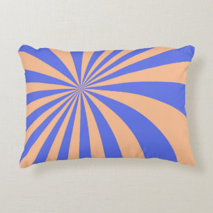 Coussins Décoratifs Abstrait motif de sunburst arrière - plan. bleu et