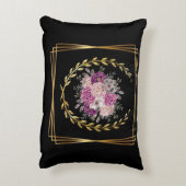 Coussins Décoratifs Abstrait Or Noir Fleur Pourpre Couronne de Laurier (Dos(Vertical))