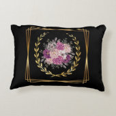 Coussins Décoratifs Abstrait Or Noir Fleur Pourpre Couronne de Laurier (Dos)