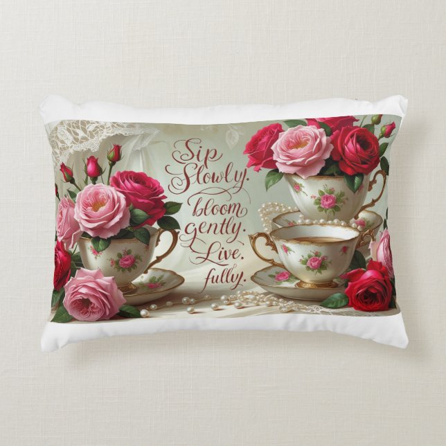 Coussins Décoratifs Accent Coussin- Teups & Roses (Devant)