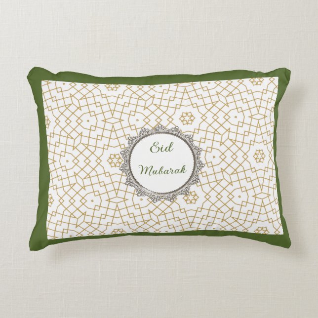 Coussins Décoratifs Accent Pillow-Eid Mubarak Accent Pillow (Devant)