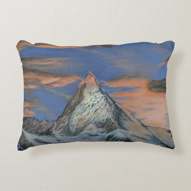 Coussins Décoratifs Accent Pillow - "The Matterhorn At Sunset" (Devant)