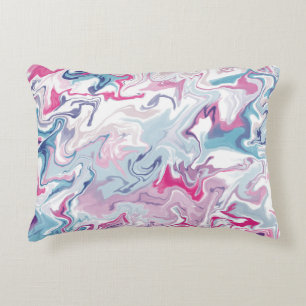 Coussins Décoratifs Acrylique liquide rose et bleu