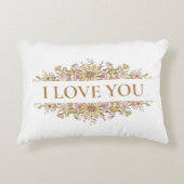 Coussins Décoratifs Aesthetic Floral "Love You" Pillow – Front & Back (Devant)