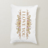 Coussins Décoratifs Aesthetic Floral "Love You" Pillow – Front & Back (Dos(Vertical))