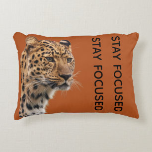 Coussins Décoratifs Affiche de motivation pour rester concentré Tigre