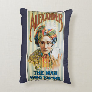 Coussins Décoratifs Affiche Magique Vintage, Alexander, l'Homme Qui Sa
