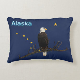 Coussins Décoratifs Aigle Et Drapeau De L'Alaska