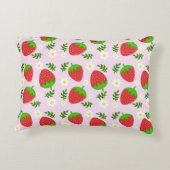 Coussins Décoratifs Almofada fofa design contínuo morangos fundo rosa (Dos)