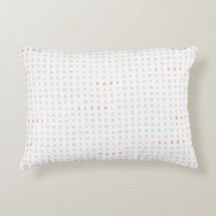 Coussins Décoratifs Alphabet Douce Bébé ABCs Couleurs Pastel Rose