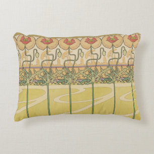 Coussins Décoratifs Alphonse Mucha Papier Peint Floral Art Nouveau Coq