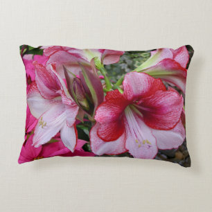 Coussins Décoratifs Amaryllis et fleurs de vacances rouges de Poinsett