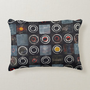 Coussins Décoratifs An abstract painting; a grid of stamped circles on