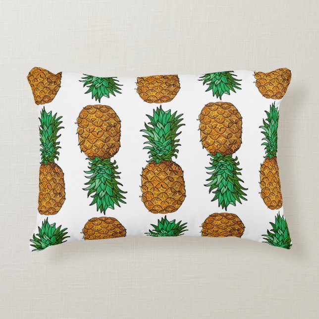 Coussins Décoratifs Ananas avec feuilles. Motif transparent avec tropi (Devant)