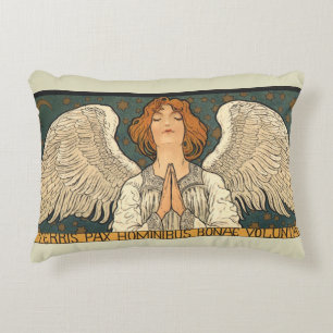 Coussins Décoratifs Ange religieux vintage priant avec des étoiles dor