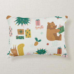 Coussins Décoratifs Animaux de la forêt de Noël : Vibe Vintage