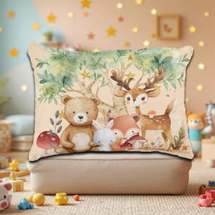 Coussins Décoratifs Animaux de la forêt des bois de Whimsical