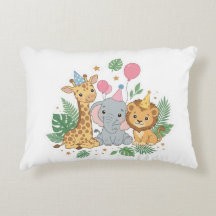 Animaux de safari à l'aquarelle pour l'anniversair