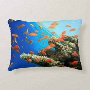 Coussins Décoratifs Anthias de Lyretail sur le récif coralien