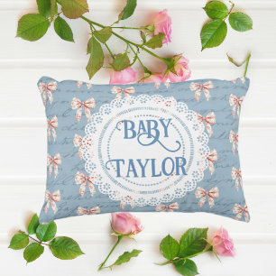Coussins Décoratifs Antique Lettres Toile Bows Personnalisé