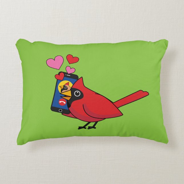 Coussins Décoratifs Appels d'accouplement Cardinal Bird Love (Devant)