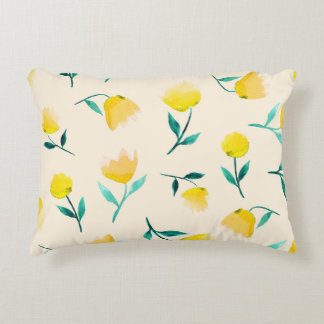 Coussins Décoratifs Aquarelle Abstrait Motif de pivoine florale