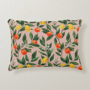 Coussins Décoratifs Aquarelle Agrumes Branches Motif