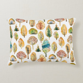 Coussins Décoratifs Aquarelle automne arbres, motif sans soudure.