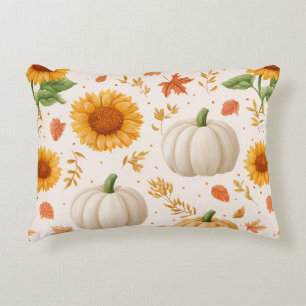 Coussins Décoratifs Aquarelle Automne Citrouilles & Motif de tournesol
