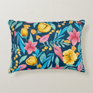 Coussins Décoratifs Aquarelle botanique : fleurs, ornement feuille.