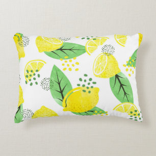 Coussins Décoratifs Aquarelle Citrons : Conception Fruiteuse et transp